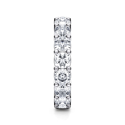 14K White Gold Cushion Cut Shared Prong Diamond Eternity Band