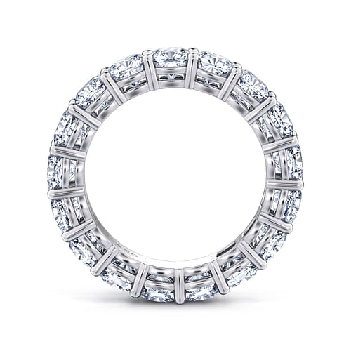 14K White Gold Cushion Cut Shared Prong Diamond Eternity Band