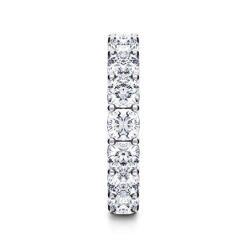 14K White Gold Cushion Cut Shared Prong Diamond Eternity Band