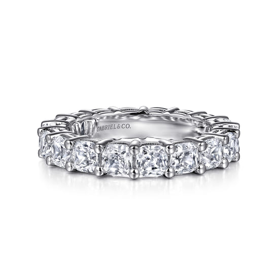 14K White Gold Cushion Cut Shared Prong Diamond Eternity Band 14K White Gold Cushion Cut Shared Prong Diamond Eternity Band