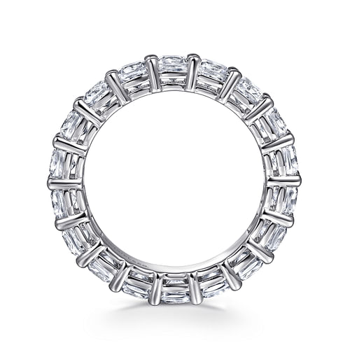 14K White Gold Cushion Cut Shared Prong Diamond Eternity Band