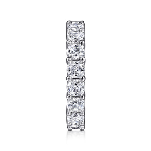 14K White Gold Cushion Cut Shared Prong Diamond Eternity Band