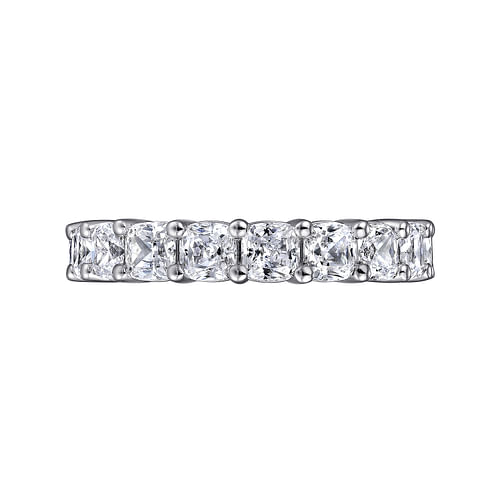 14K White Gold Cushion Cut Shared Prong Diamond Eternity Band