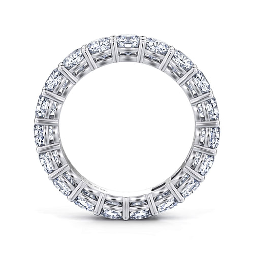 14K White Gold Cushion Cut Shared Prong Diamond Eternity Band