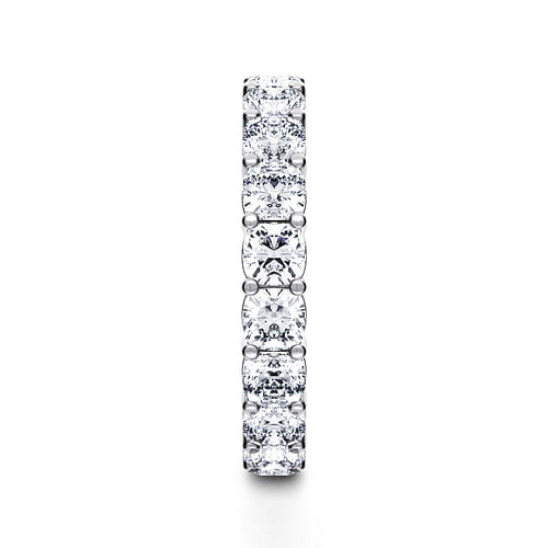 14K White Gold Cushion Cut Shared Prong Diamond Eternity Band