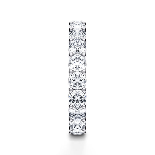 14K White Gold Cushion Cut Shared Prong Diamond Eternity Band