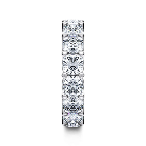 14K White Gold Cushion Cut Shared Prong Diamond Eternity Band