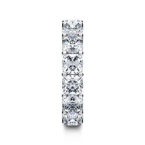 14K White Gold Cushion Cut Shared Prong Diamond Eternity Band