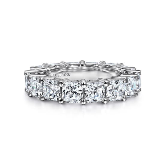 14K White Gold Cushion Cut Shared Prong Diamond Eternity Band 14K White Gold Cushion Cut Shared Prong Diamond Eternity Band
