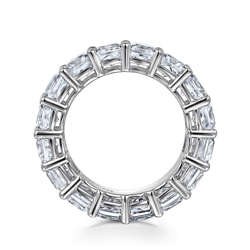 14K White Gold Cushion Cut Shared Prong Diamond Eternity Band