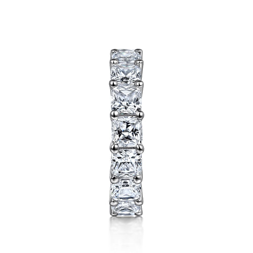 14K White Gold Cushion Cut Shared Prong Diamond Eternity Band