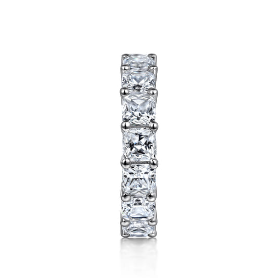 14K White Gold Cushion Cut Shared Prong Diamond Eternity Band angle 4 14K White Gold Cushion Cut Shared Prong Diamond Eternity Band angle 4