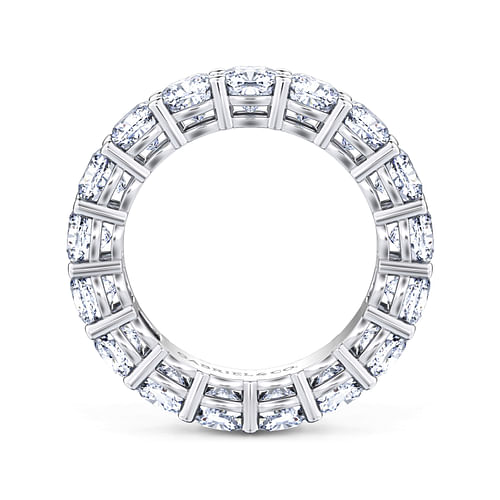 14K White Gold Cushion Cut Shared Prong Diamond Eternity Band