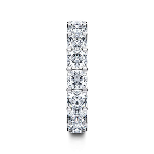 14K White Gold Cushion Cut Shared Prong Diamond Eternity Band