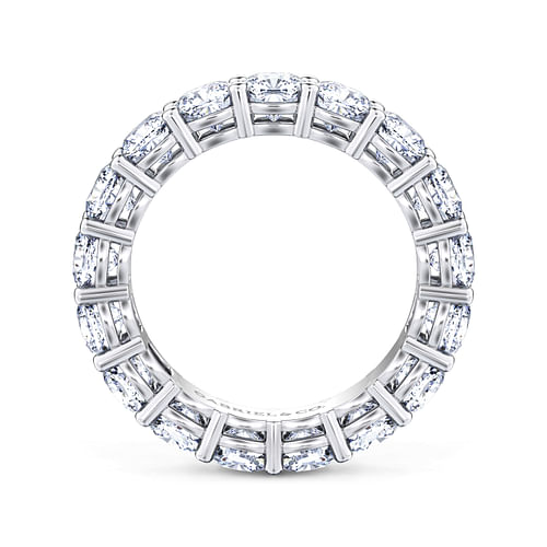 14K White Gold Cushion Cut Shared Prong Diamond Eternity Band