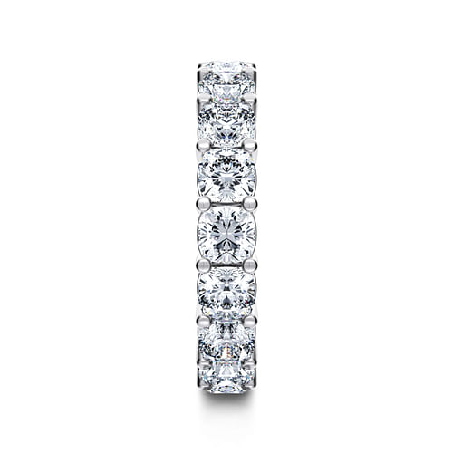 14K White Gold Cushion Cut Shared Prong Diamond Eternity Band