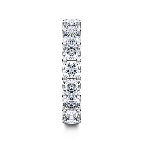 14K White Gold Cushion Cut Shared Prong Diamond Eternity Band