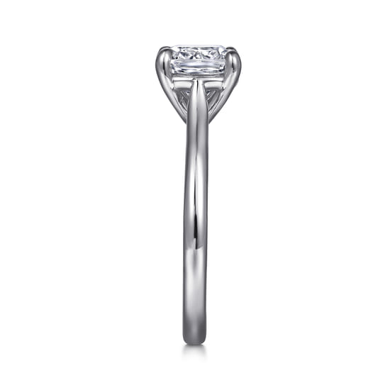 14K White Gold Cushion Cut Solitaire Diamond Engagement Ring angle 5