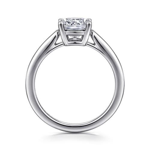 14K White Gold Cushion Cut Solitaire Diamond Engagement Ring