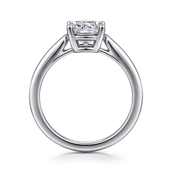 14K White Gold Cushion Cut Solitaire Diamond Engagement Ring angle 2