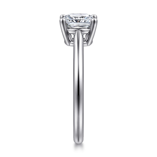 14K White Gold Cushion Cut Solitaire Diamond Engagement Ring angle 5