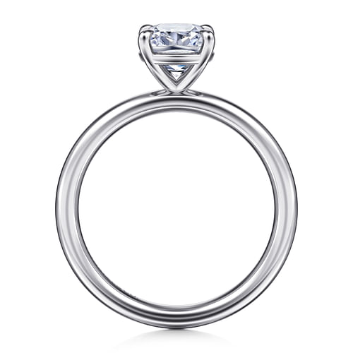 14K White Gold Cushion Cut Solitaire Engagement Ring