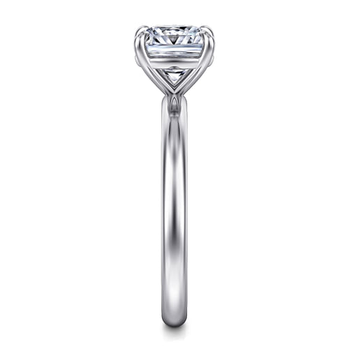 14K White Gold Cushion Cut Solitaire Engagement Ring