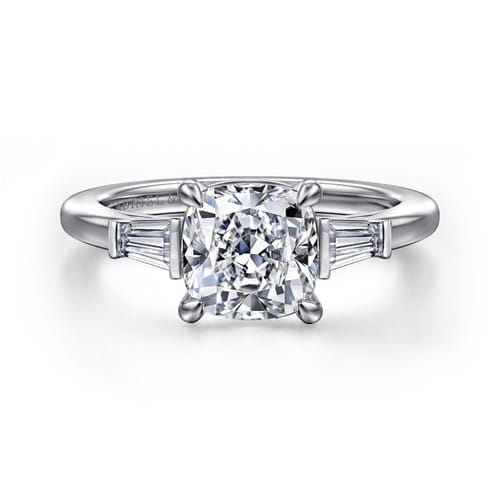 14K White Gold Cushion Cut Three Stone Diamond Engagement Ring 14K White Gold Cushion Cut Three Stone Diamond Engagement Ring
