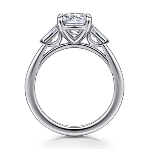 14K White Gold Cushion Cut Three Stone Diamond Engagement Ring 14K White Gold Cushion Cut Three Stone Diamond Engagement Ring