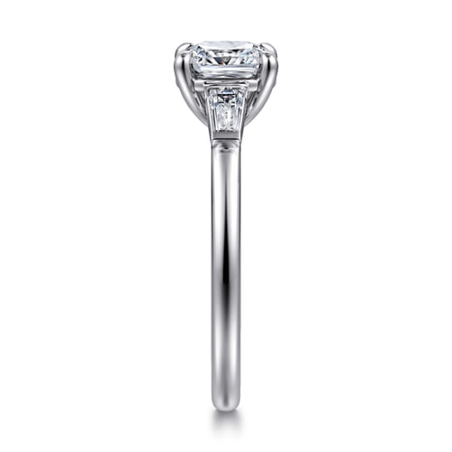 14K White Gold Cushion Cut Three Stone Diamond Engagement Ring 14K White Gold Cushion Cut Three Stone Diamond Engagement Ring