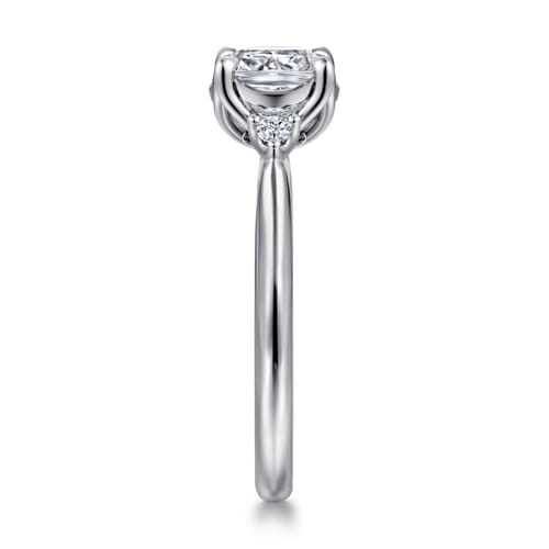 14K White Gold Cushion Cut Three Stone Diamond Engagement Ring 14K White Gold Cushion Cut Three Stone Diamond Engagement Ring