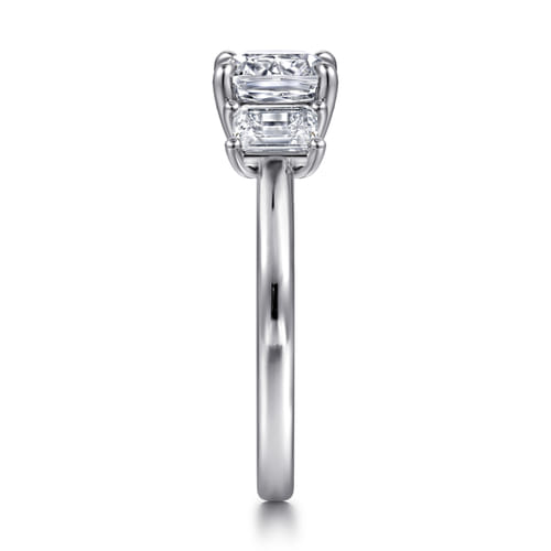 14K White Gold Cushion Cut Three Stone Diamond Engagement Ring 14K White Gold Cushion Cut Three Stone Diamond Engagement Ring