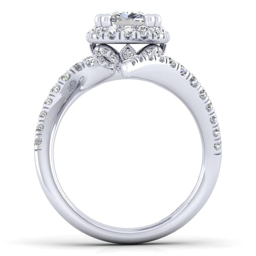 14K White Gold Cushion Halo Diamond Engagement Ring 14K White Gold Cushion Halo Diamond Engagement Ring