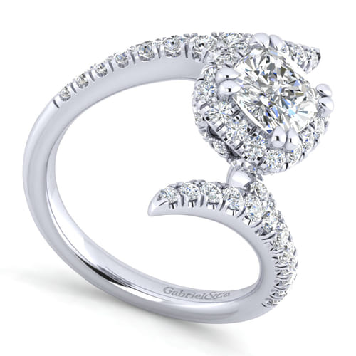14K White Gold Cushion Halo Diamond Engagement Ring 14K White Gold Cushion Halo Diamond Engagement Ring