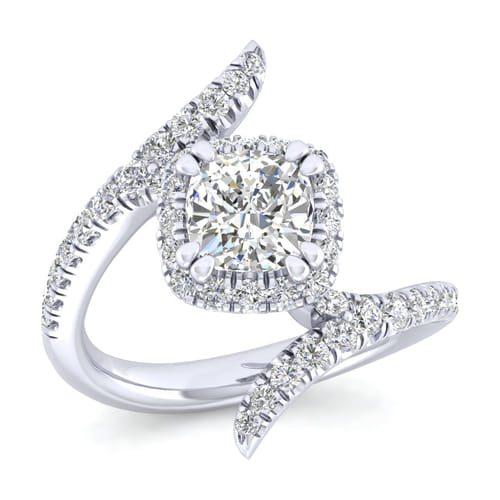 14K White Gold Cushion Halo Diamond Engagement Ring 14K White Gold Cushion Halo Diamond Engagement Ring