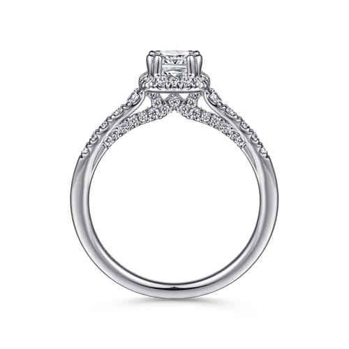14K White Gold Cushion Halo Diamond Engagement Ring 14K White Gold Cushion Halo Diamond Engagement Ring