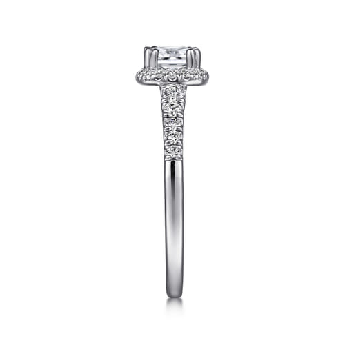 14K White Gold Cushion Halo Diamond Engagement Ring 14K White Gold Cushion Halo Diamond Engagement Ring