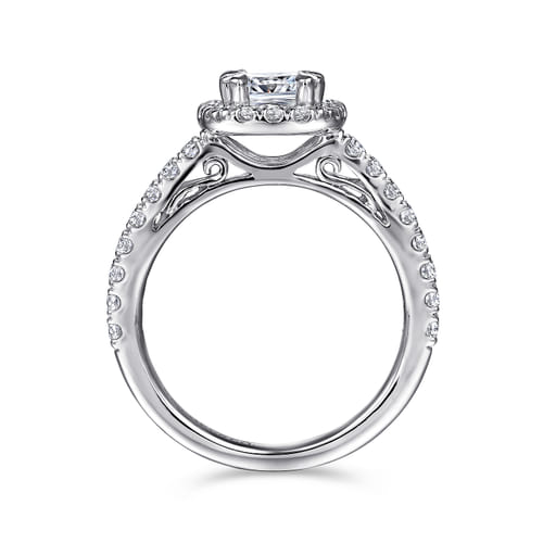 14K White Gold Cushion Halo Diamond Engagement Ring 14K White Gold Cushion Halo Diamond Engagement Ring