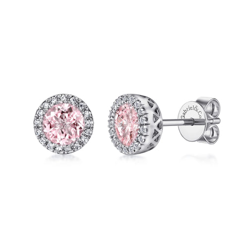 14K White Gold Diamond &  Earrings