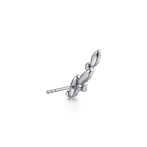 14K White Gold Diamond  Marquise Ear Climber Earrings