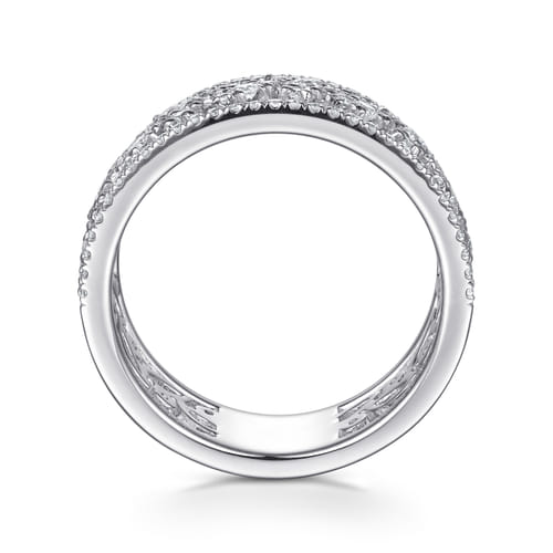 14K White Gold Diamond  Marquise Easy Stackable Ring