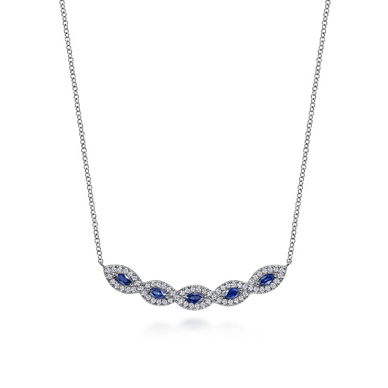 Gabriel - 14K White Gold Diamond & Sapphire Necklace