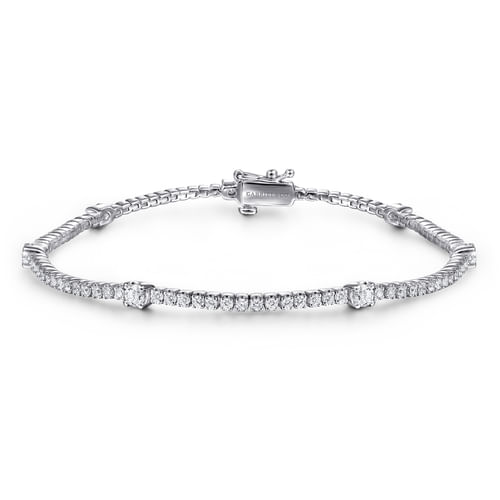 14K White Gold Diamond  Tennis Bracelet