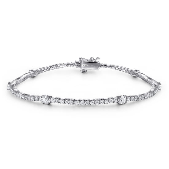 14K White Gold Diamond  Tennis Bracelet