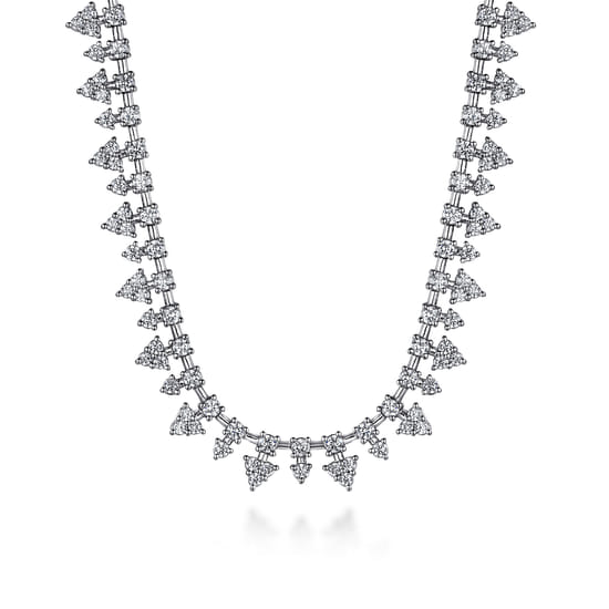 14K White Gold Diamond  Tennis Necklace