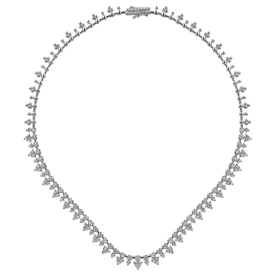 14K White Gold Diamond  Tennis Necklace angle 2