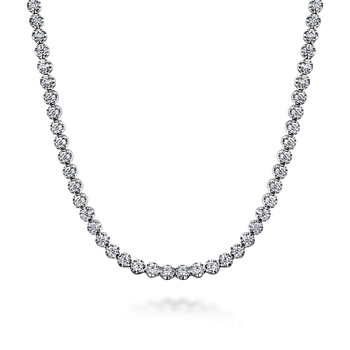 14K White Gold Diamond  Tennis Necklace