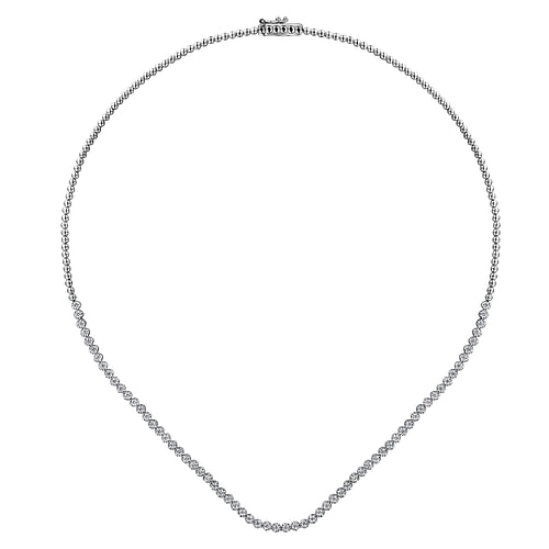 14K White Gold Diamond  Tennis Necklace