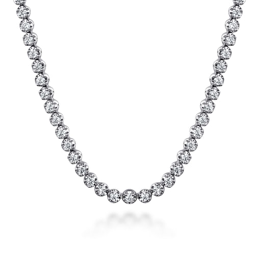 14K White Gold Diamond  Tennis Necklace