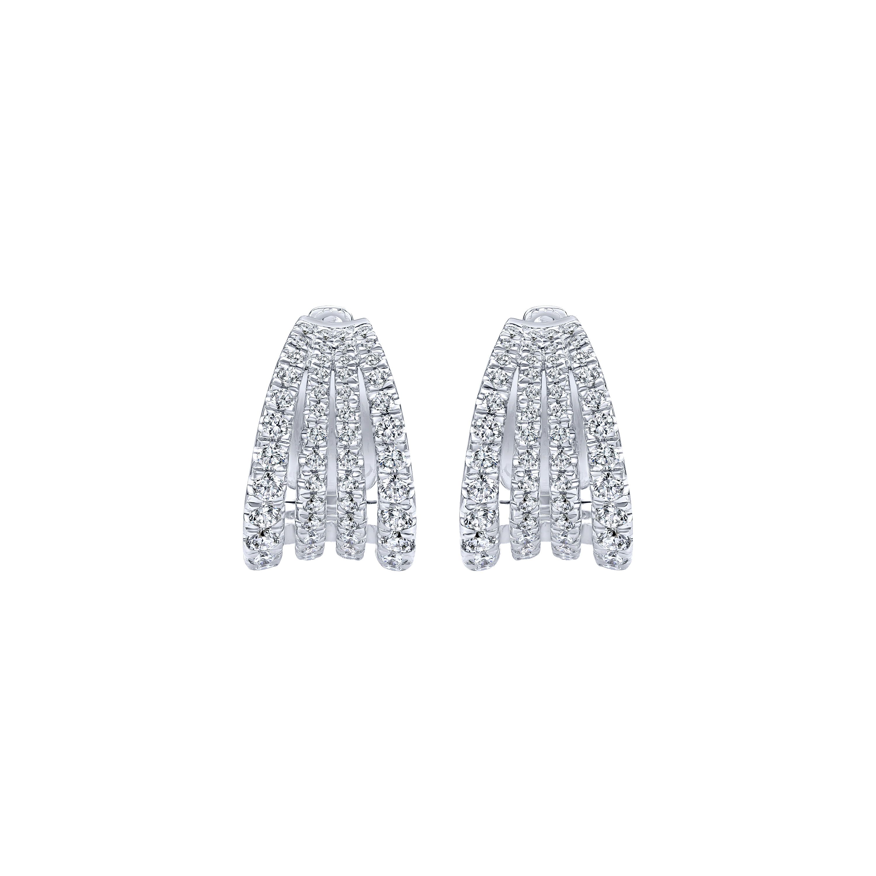 14K White Gold Diamond 15mm Fashion Earrings